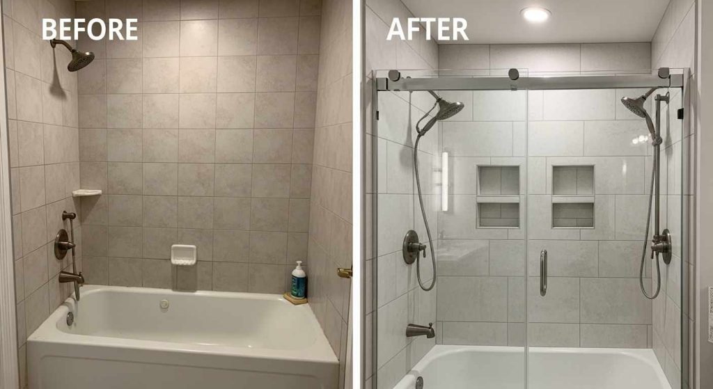 Tub to Shower Conversion Conroe TX 7 Tub to Shower Conversion in Conroe Texas